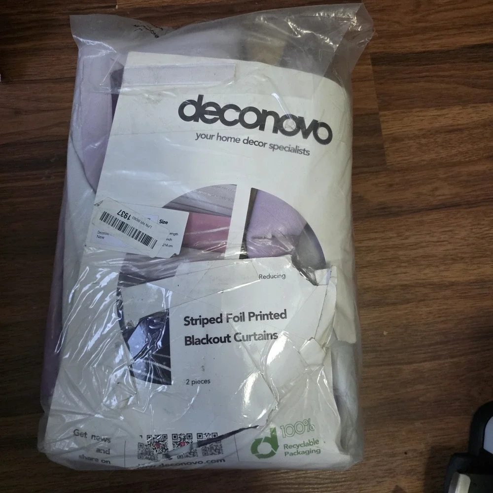 Deconovo Silver Foil Printed Thermal Insulated Blackout Curtain 52